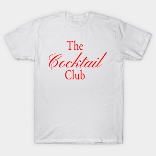 The Cocktail Club in Cherry Red - Stylish Happy Hour Typography Design T-Shirt